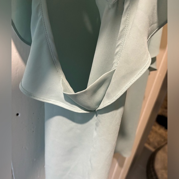 Aritzia Babaton Light Blue Ruffle Sleeve Blouse - Picture 3 of 8